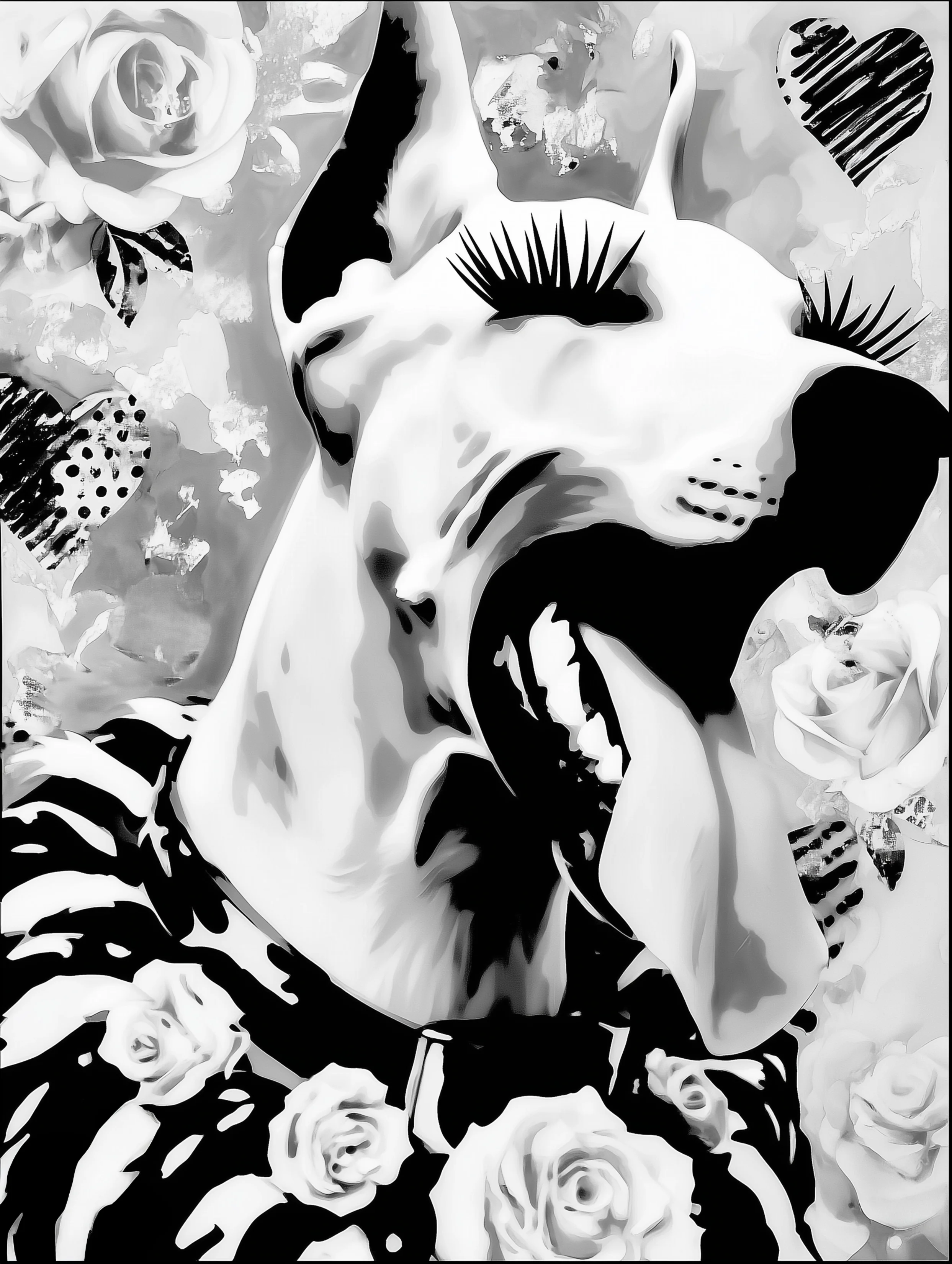 Free printable dog coloring page for adults featuring yawning doberman